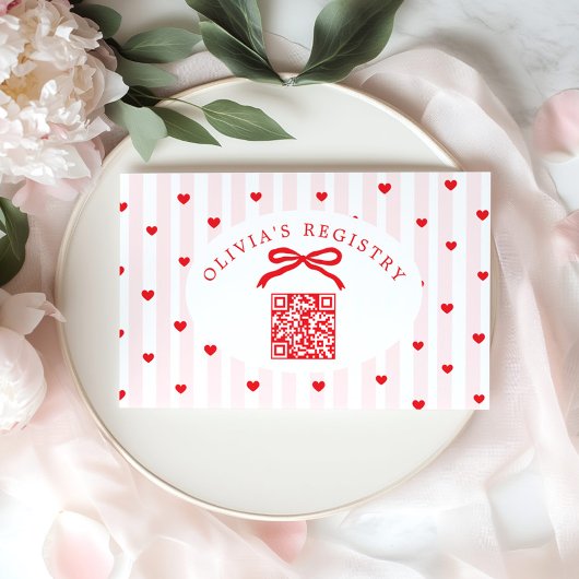QR Code Registry Valentines Day Hearts Informatiekaartje