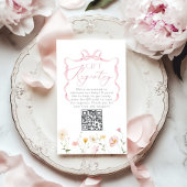 QR code Registry Whimsical Bow wildflowers Informatiekaartje