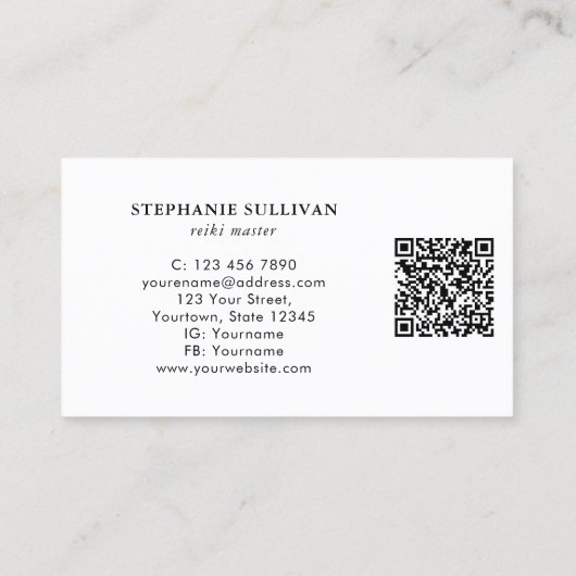 QR-code Reiki Master Visitekaartje (Achterkant)