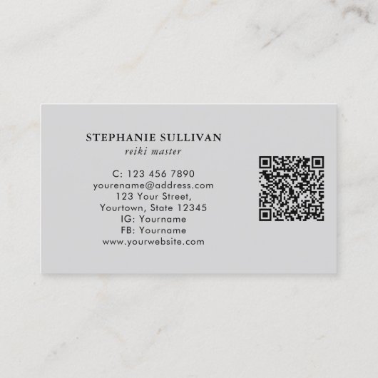 QR-code Reiki Master Visitekaartje (Achterkant)