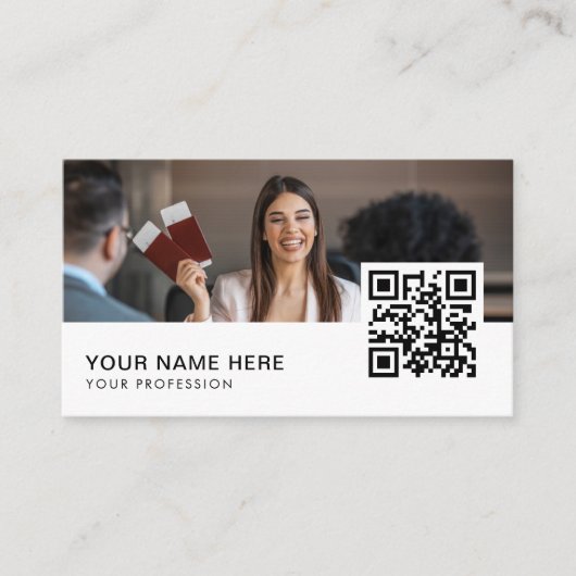 QR-code reisagent Visitekaartje (Voorkant)