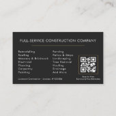 QR Code Remodeling Specialist Construction Visitekaartje (Achterkant)