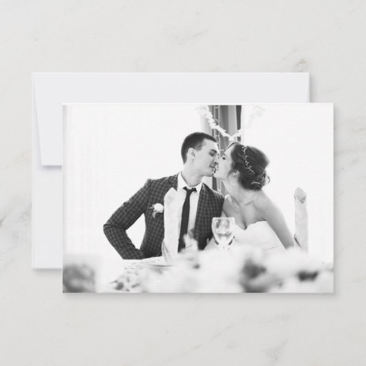 QR-code responskaart | Foto zwart-wit RSVP  (Achterkant)