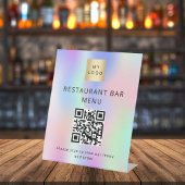 QR code restaurant café bar scan menu holografisch Reclamebord Met Voetstuk