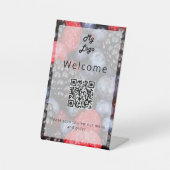 QR-code restaurant diner food menu Reclamebord Met Voetstuk (Voorkant)