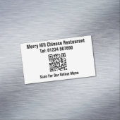 QR-code Restaurant Online Menu Magnetisch Visitekaartje (Voorbeeld)