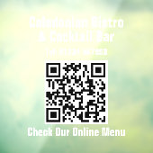 QR-code Restaurant Online Menu Raamsticker (Vel 3)