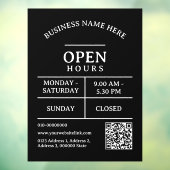 QR-code Restaurant Salon Bedrijfs Openingsuren Deu Raamsticker (Vel 3)