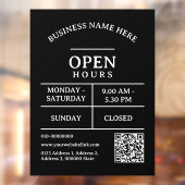 QR Code Restaurant Salon Bedrijfsuren Deur Raamsticker (Vel 2)