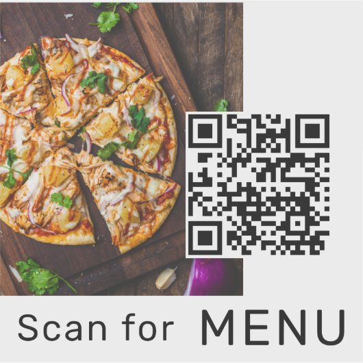 QR-code Restaurant scannen naar menufoto Sticker (Voorkant)