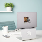 QR-code Restaurant scannen naar menufoto Sticker (Laptop op bureau)