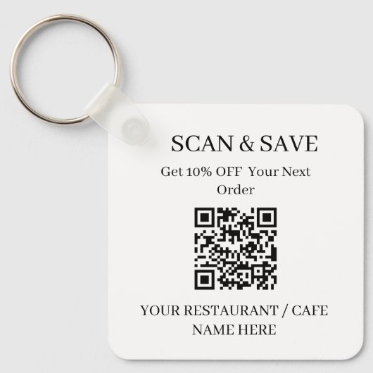 QR Code Restaurant Sleutelhanger Scan & Bewaar (Voorkant)