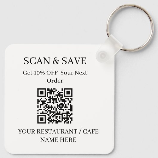 QR Code Restaurant Sleutelhanger Scan & Bewaar (Achterkant)