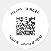 QR-code Restaurant Sticker (Voorkant)
