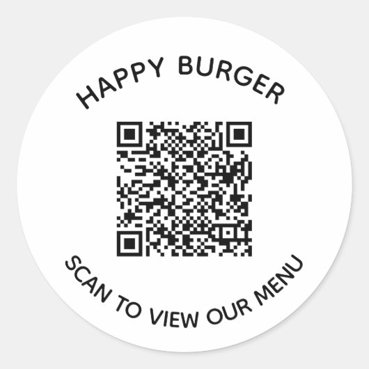 QR-code Restaurant Sticker (Voorkant)