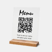 QR-code restaurantmenu Transparant Scan om te best Acryl Bord (Hoek)