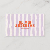 QR Code Retro Boho Groovy Funky Uniek Trendy Fun Visitekaartje (Voorkant)