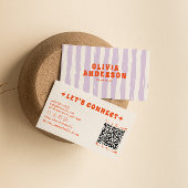QR Code Retro Boho Groovy Funky Uniek Trendy Fun Visitekaartje