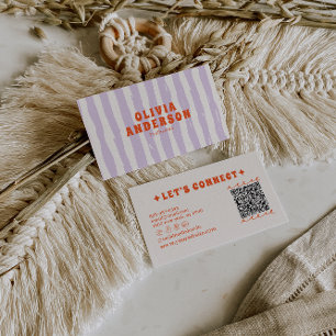 QR Code Retro Boho Groovy Funky Uniek Trendy Fun Visitekaartje