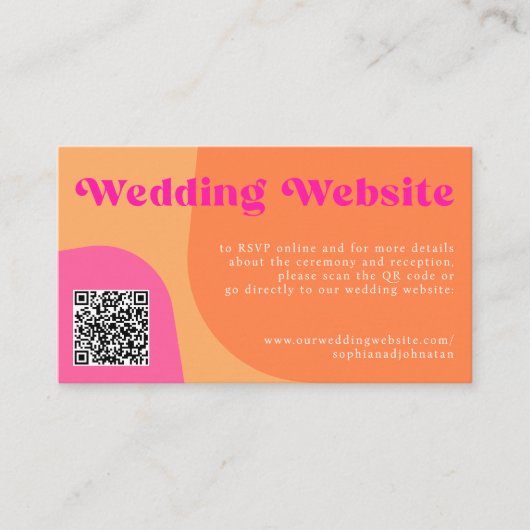 QR Code retro bruiloft website RSVP details Informatiekaartje (Voorkant)