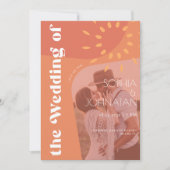 QR code retro gebrand sinaasappel vet FOTO rsvp br Kaart (Voorkant)