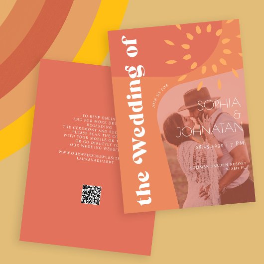 QR code retro gebrand sinaasappel vet FOTO rsvp br Kaart