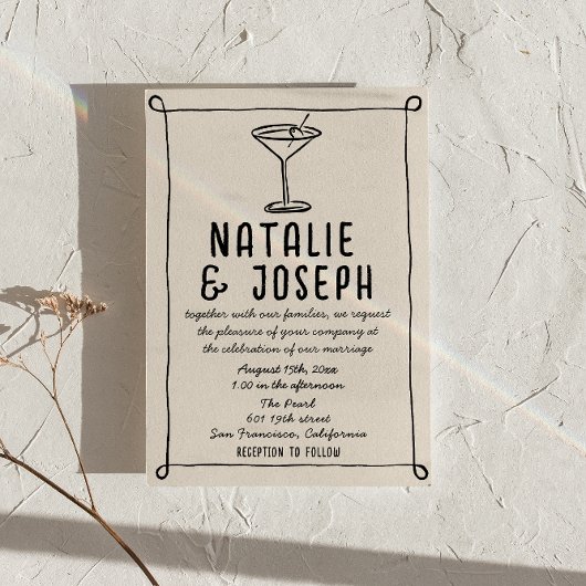 QR Code Retro Hand getekend Geschreven Foto Trouwe Kaart