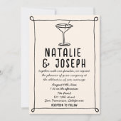 QR Code Retro Hand getekend Geschreven Foto Trouwe Kaart (Voorkant)