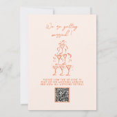 QR Code Retro Hand getekend Heldere Kleurrijke Huw Kaart (Achterkant)