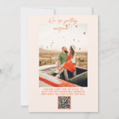 QR Code Retro Hand getekend Kleurrijke Foto Huweli Kaart (Achterkant)