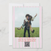 QR Code Retro Hand getrokken Martini Foto bruiloft Kaart (Achterkant)