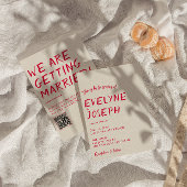 QR Code Retro Handgeschreven Kleurrijke Moderne Hu Kaart