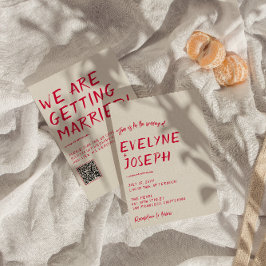 QR Code Retro Handgeschreven Kleurrijke Moderne Hu Kaart