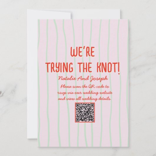 QR Code Retro Kleurrijke Hand Getrokken Martini Hu Kaart (Achterkant)