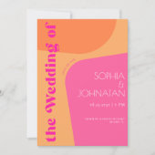 QR code retro roze sinaasappel vet alles in één br Kaart (Voorkant)