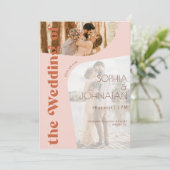 QR code retro terracotta vet 2 FOTO rsvp bruiloft Kaart (Staand voorkant)