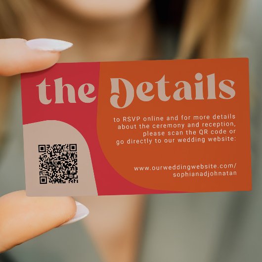 QR-code retro trouwdetails RSVP website Informatiekaartje