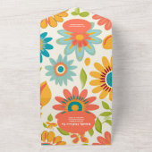 QR Code Retro Typografie Zomer Zon Bruiloft All In One Uitnodiging (Buitenkant)