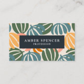 QR CODE RETRO VERLAAT GROOVY BOTANICAL VISITEKAARTJE (Voorkant)