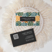 QR CODE RETRO VERLAAT GROOVY BOTANICAL VISITEKAARTJE