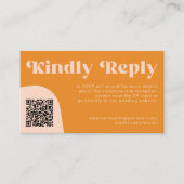 QR Code retro wedding budget online RSVP Informatiekaartje (Voorkant)