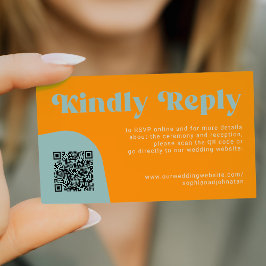 QR Code retro wedding budget online RSVP Informatiekaartje