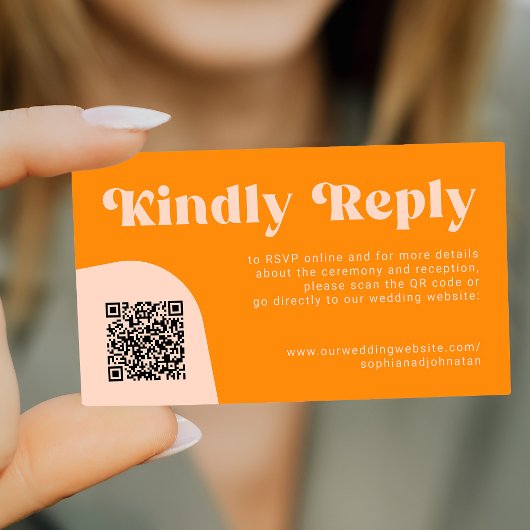 QR Code retro wedding budget online RSVP Informatiekaartje