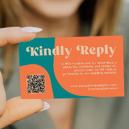 QR Code retro wedding budget online RSVP Informatiekaartje