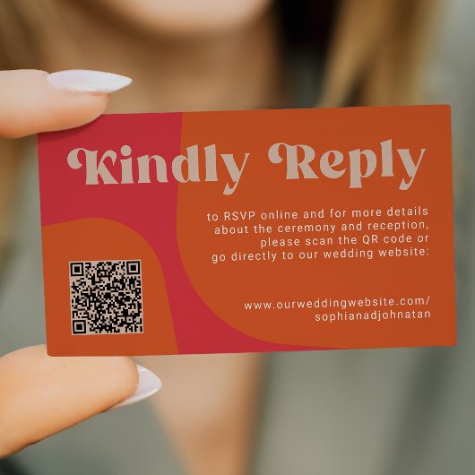 QR Code retro wedding budget online RSVP Informatiekaartje