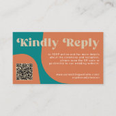 QR Code retro wedding budget online RSVP Informatiekaartje (Voorkant)