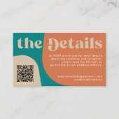 QR Code retro wedding details RSVP website Informatiekaartje (Voorkant)