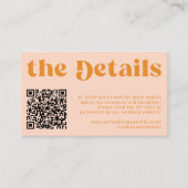 QR Code retro wedding details RSVP website Informatiekaartje (Voorkant)