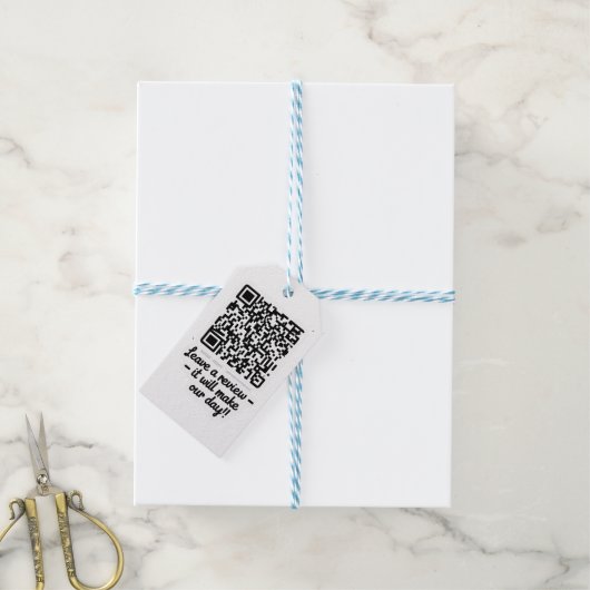 QR Code Review Cadeaubonnetje Cadeaulabel (Met Touw)