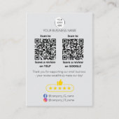 QR-code review van klein bedrijf GOOGLE en YELP Visitekaartje (Voorkant)